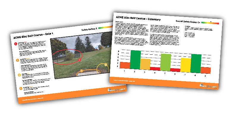 Image of a sample hole review found in a disc golf course assessment